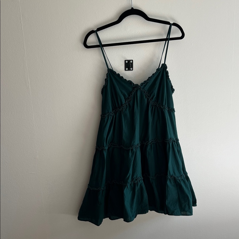 Max + Ash Green Ruffled Dress